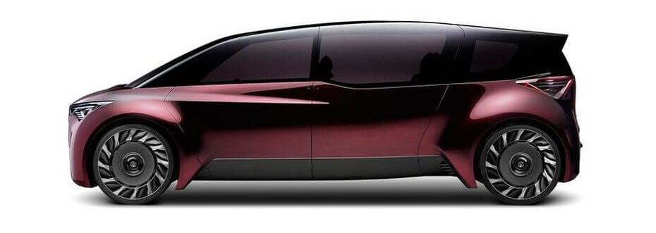 Toyota представила концпет-арты экологически чистого электрокара будущего с безвоздушными шинами