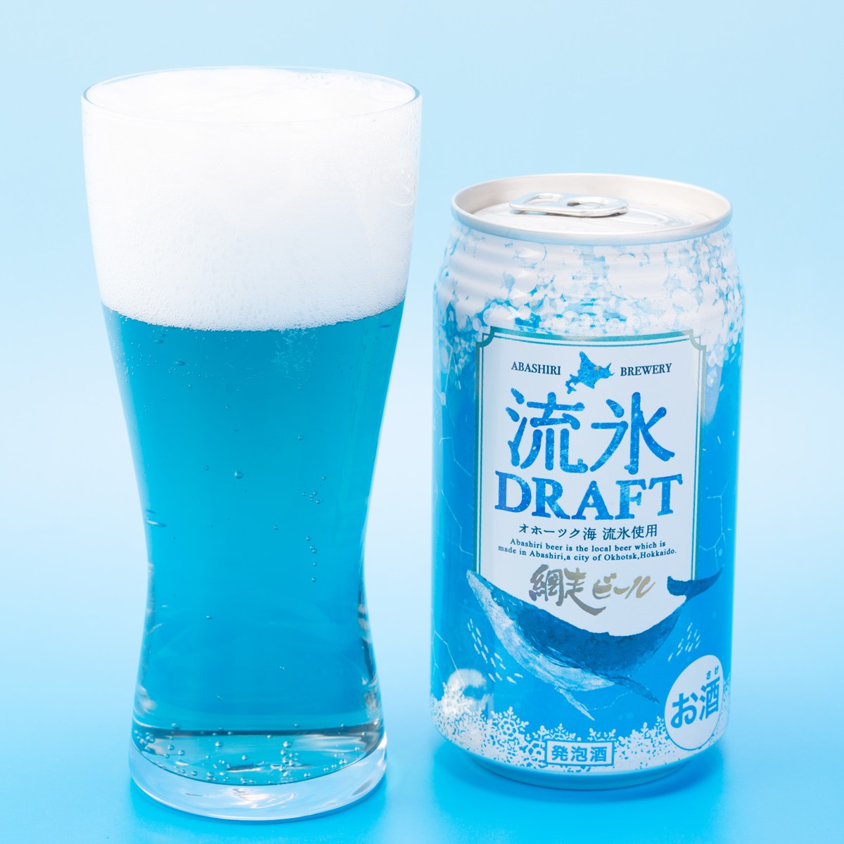Японское голубое пиво с Хоккайдо сделанное из русского льда