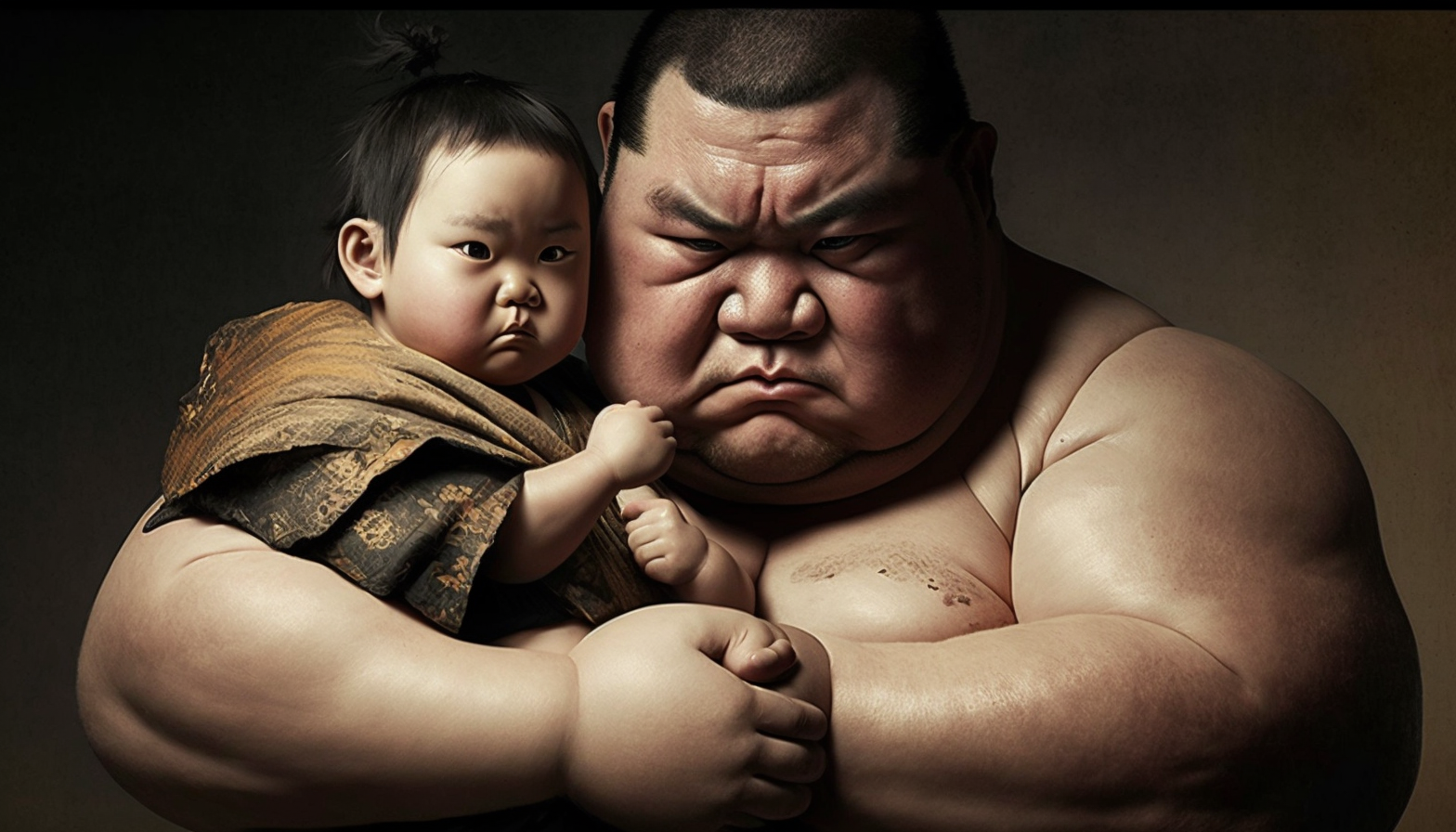 Если сумоист подержит ребенка на руках, то это даст тому силы и здоровья