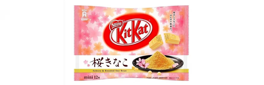 К периоду цветения сакуры в Японии был выпущен новый вкус KitKat с Сакурой и Жареными соевыми бобами