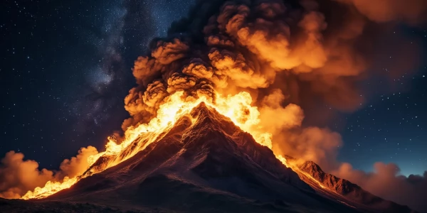 В японском городке каждую зиму в рамках прекрасной традиции поджигают гору