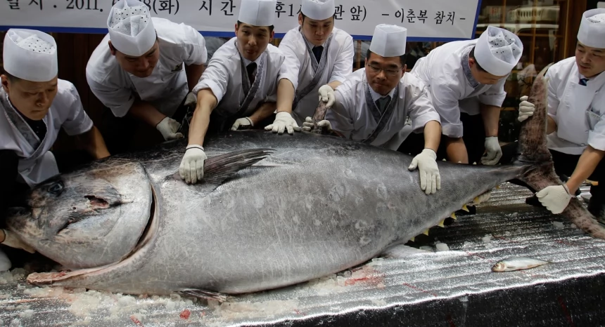 В Японии был продан на аукционе самый большой тунец за последнее 10 лет